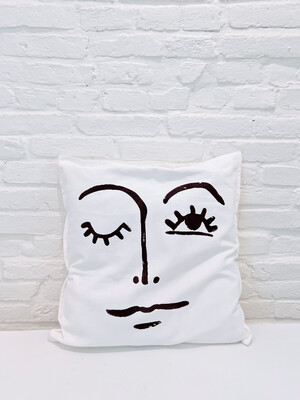 Hand-printed Throw Pillow - American Small Business