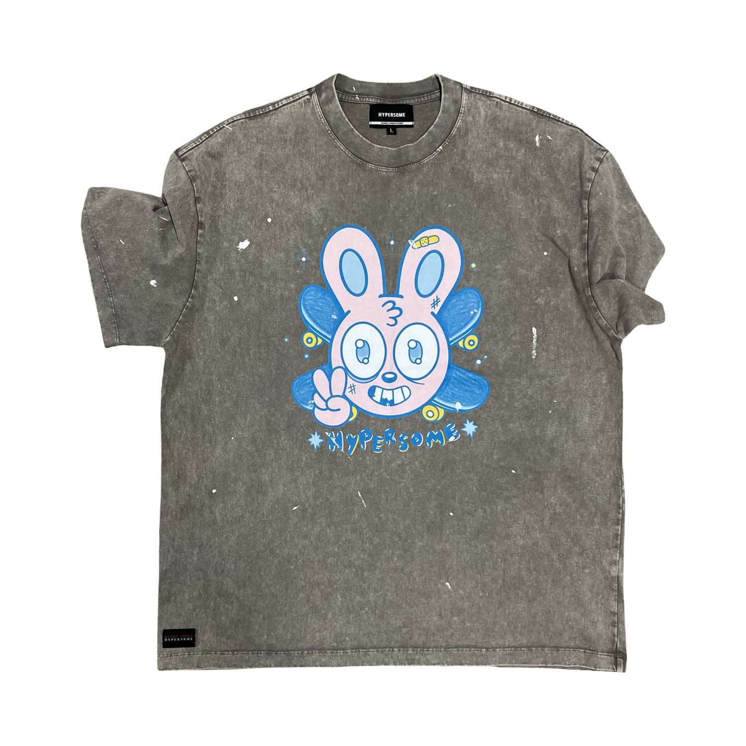 Blake Jones Peace X Print Paint Splatter Washed Tee
