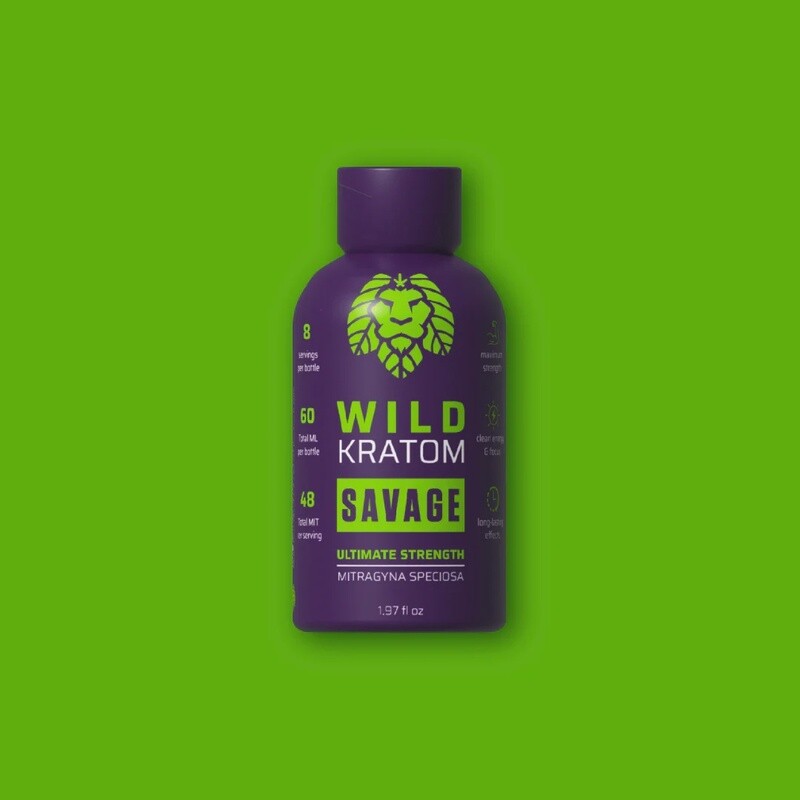 Wild Kratom- Savage Lion Ultimate Strength Kratom Shot - 400mg