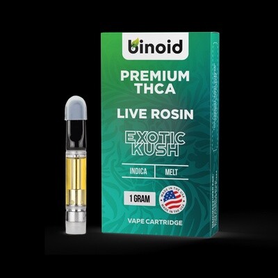 Exotic Kush (Indica)-THCA Live Rosin 1G Cartridge