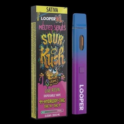 Sour Kush (Sativa)-Looper XL 3g Melted Series Disposable
