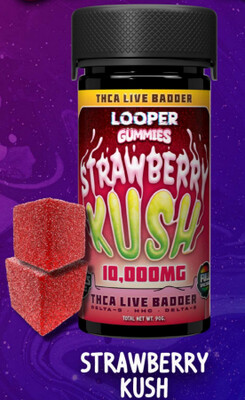 Strawberry Kush-THCA Live Badder 10,000mg Gummies