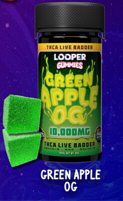 Green Apple Og-THCA Live Badder 10,000mg Gummies