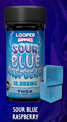 Sour Blue Raspberry-THCA Live Badder 10,000mg Gummies