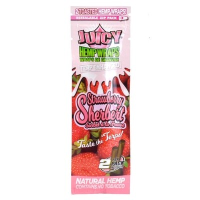 Strawberry Sherbet-Juicy Terp Enhanced Hemp Wraps