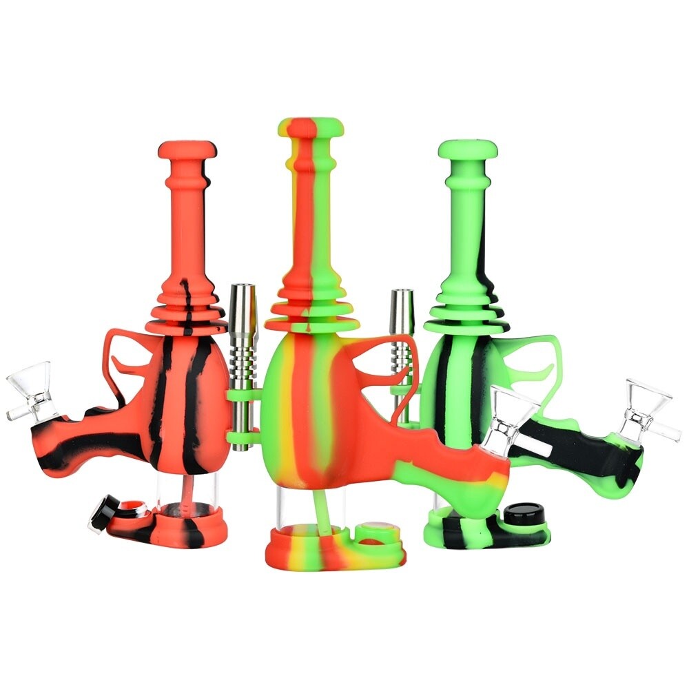 Laser Gun Silicone Water Pipe | 8.5&quot;