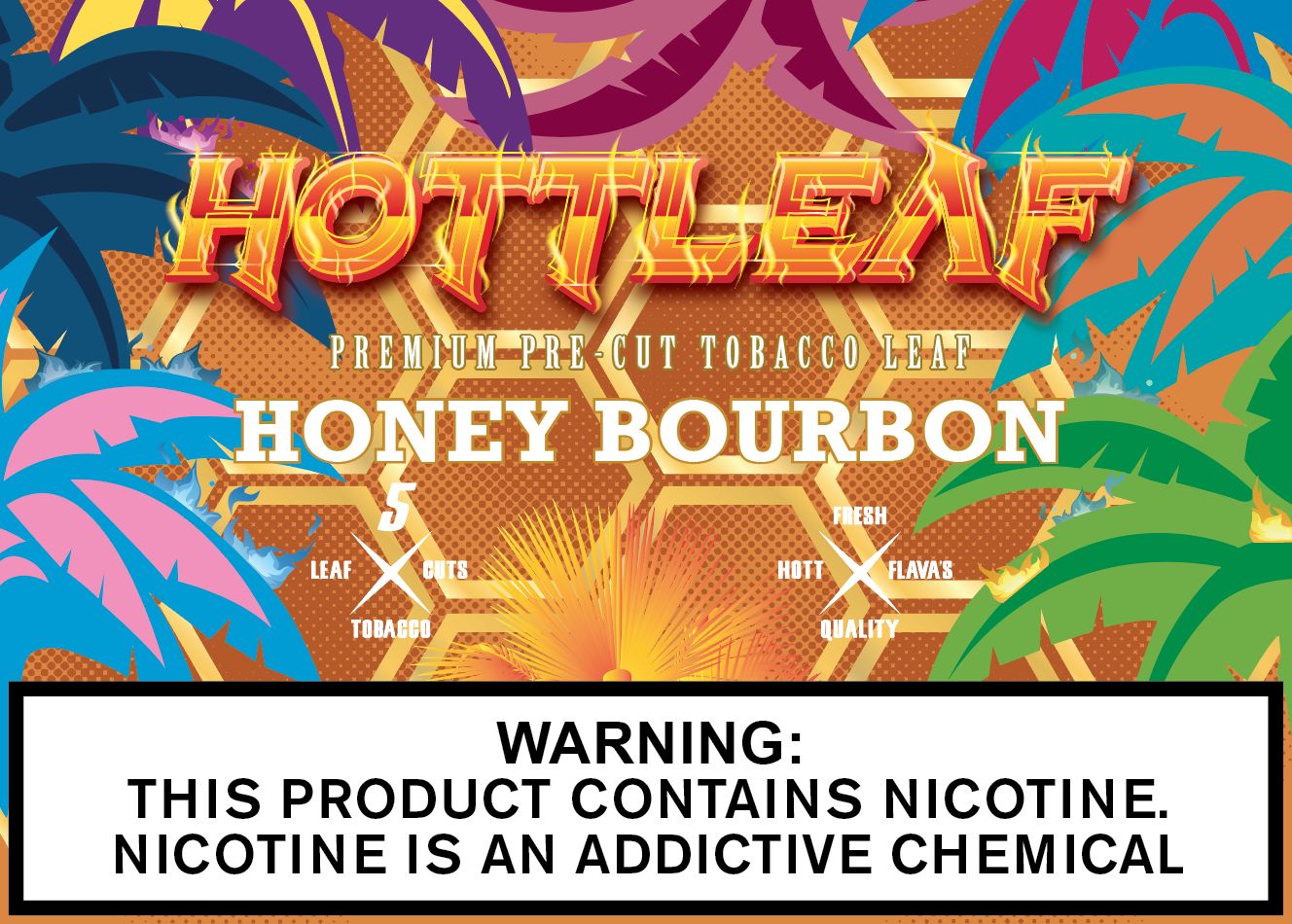 HOTTLEAF PREMIUM CUT HONEY BOURBON TOBACCO LEAF 5PK
