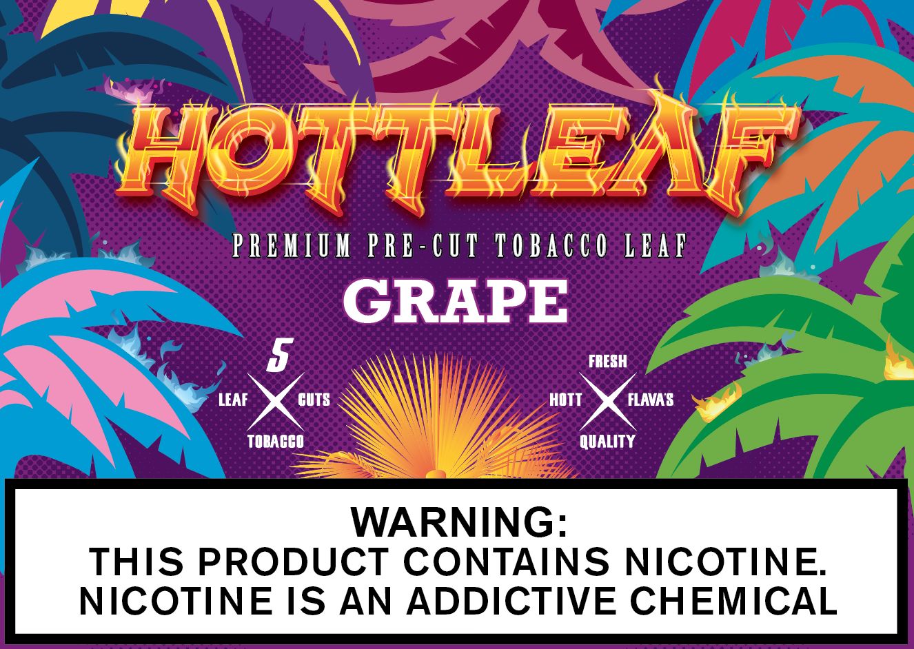 HOTTLEAF PREMIUM GRAPE CUT TOBACCO LEAF 5PK