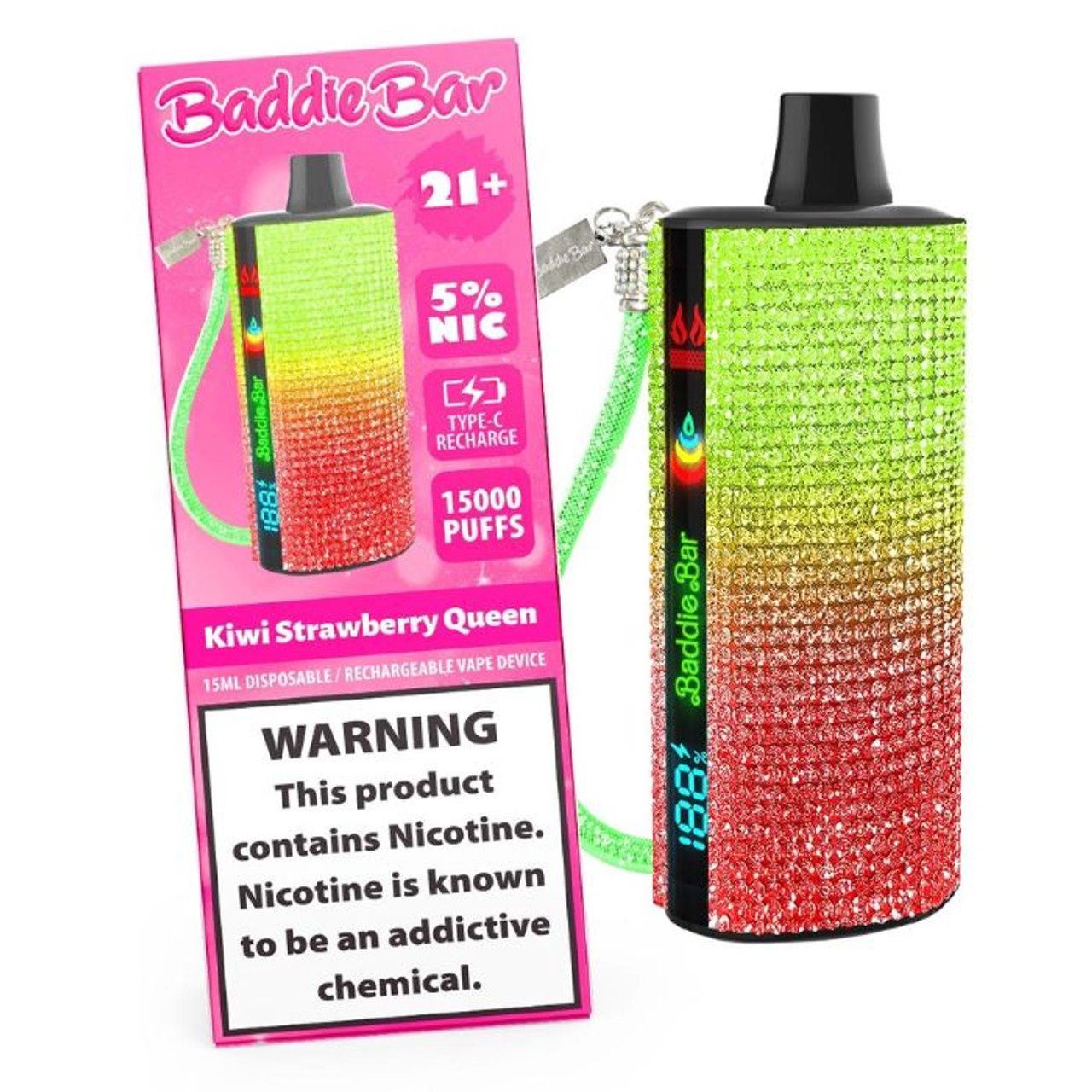 Kiwi Strawberry Queen-Baddie Bar Rechargeable 15000