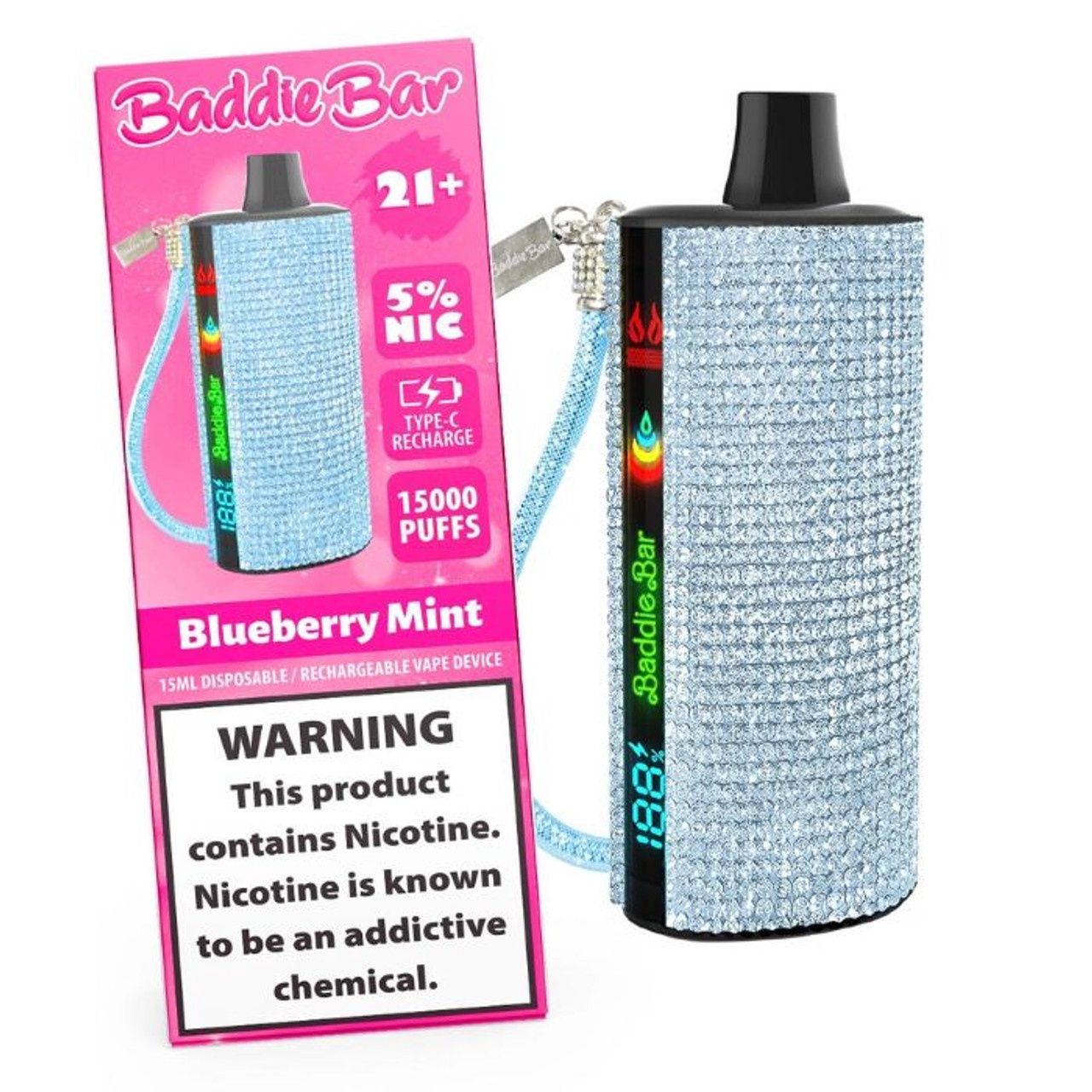 Blueberry Mint-Baddie Bar Rechargeable 15000