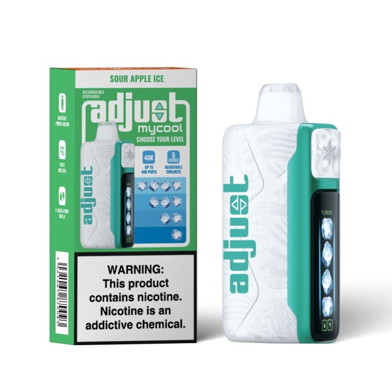 Sour Apple Ice-Adjust MyCool Rechargeable 40000