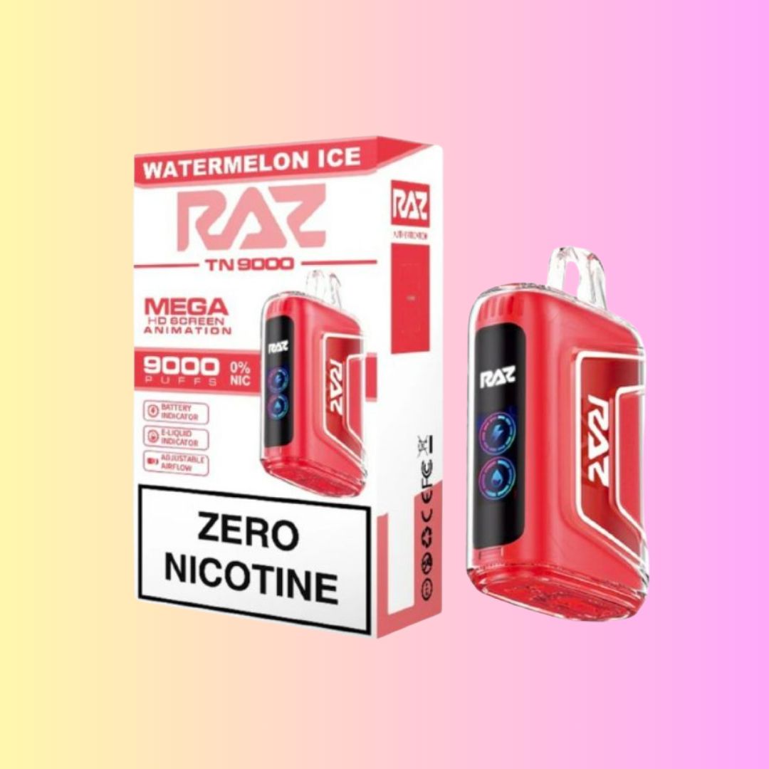 Watermelon Ice-Raz Rechargeable 9000 Zero Nicotine