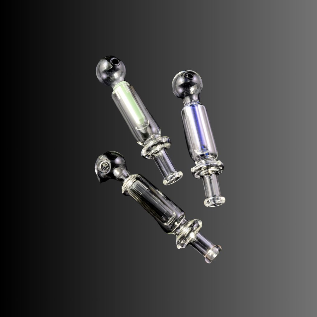 Clear Glass Oil Burner Pipe with Colored Perc