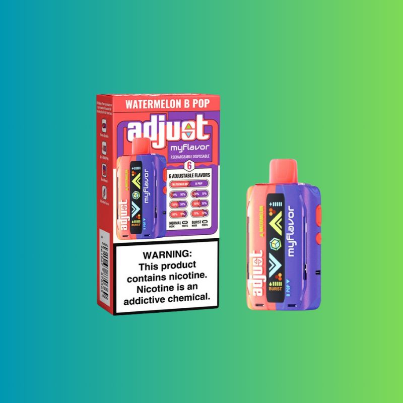 Adjust Myflavor Vape Flavors Adjust MyFlavor 40K Disposable .99 Vape Ice  Watermelon B-Pop Adjust MyFlavor 40k Disposable Vape Blue Razz