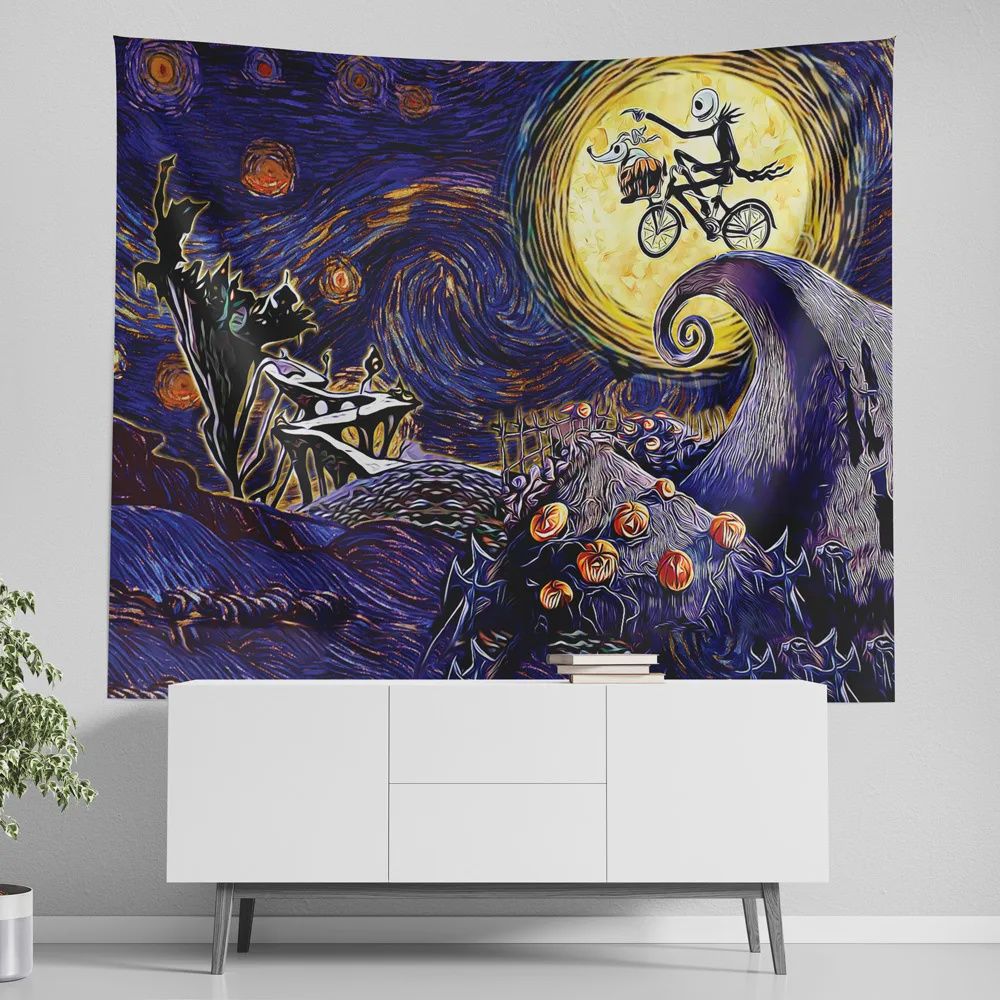 Starry Nightmare Before Christmas Tapestry 80inx90in XXL