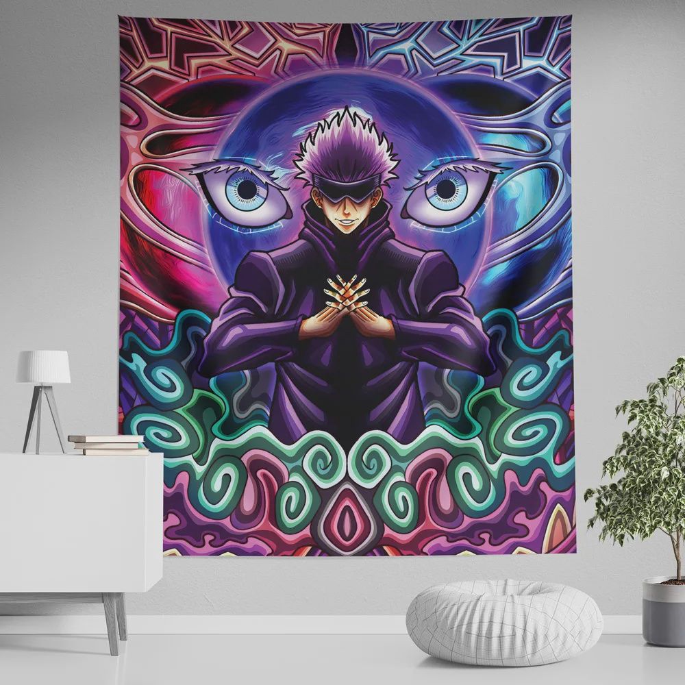 Trippy Gojo Satoru Hollow Purple JJK Tapestry 80inx90in XXL