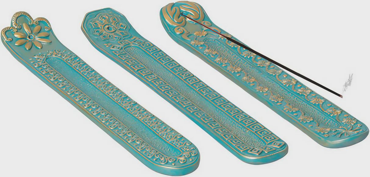 Turquoise &amp; Gold Incense Tray
