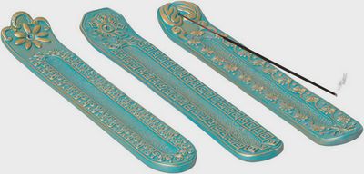 Turquoise &amp; Gold Incense Tray