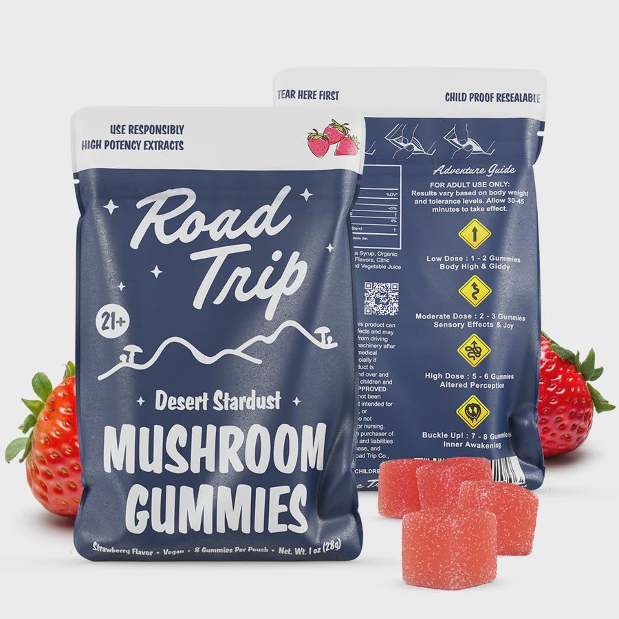 Strawberry-Road Trip Mushroom Desert Stardust Gummies