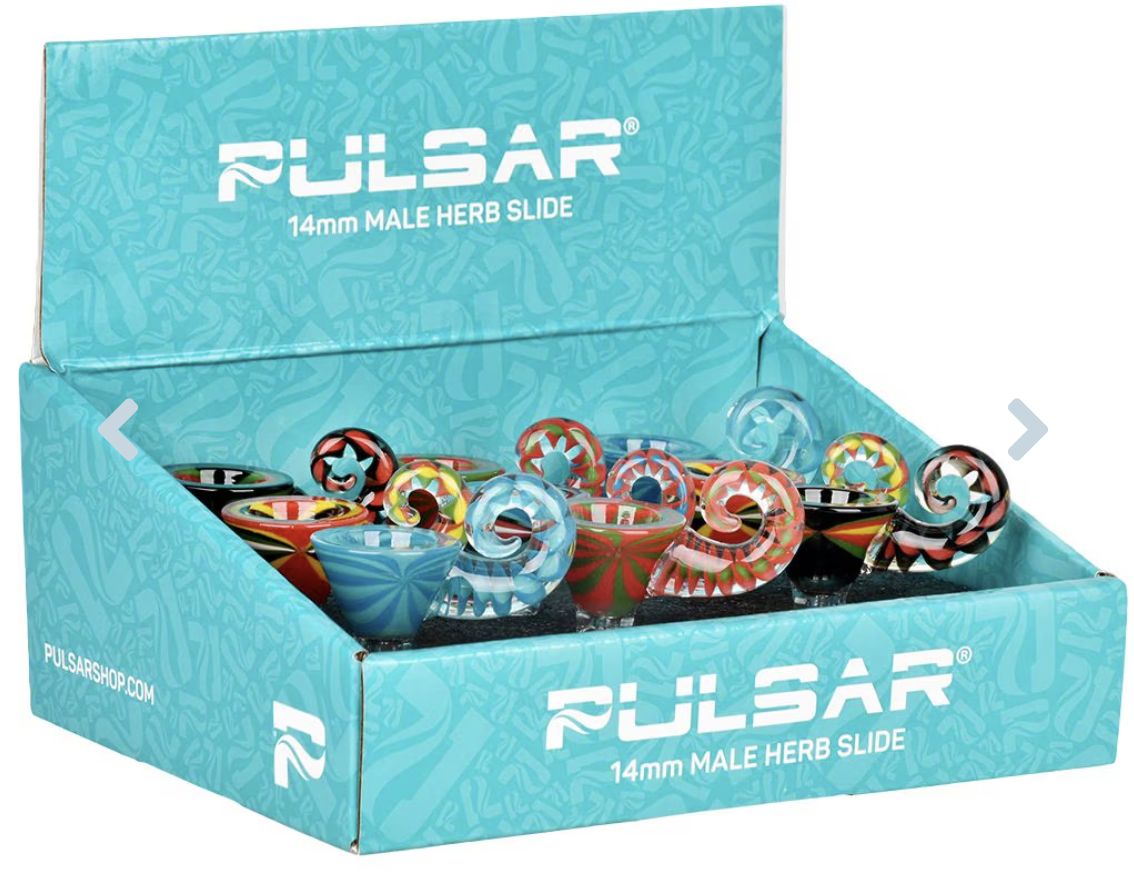 Pulsar Next Level Curved Handle Herb Slide | 14mm M | Assorted Colors