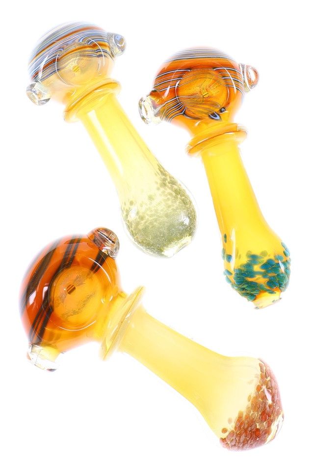 3.5&quot; Small - Color Changing Striped Dot Glass Pipe