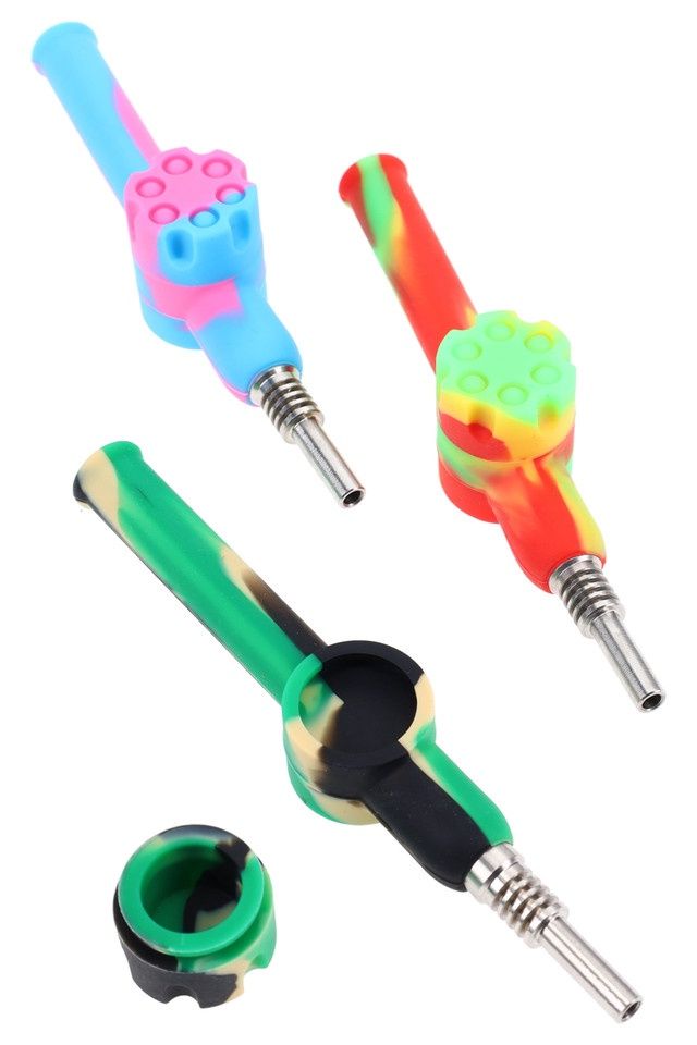 Multicolor Silicone - Revolver Dab Straw