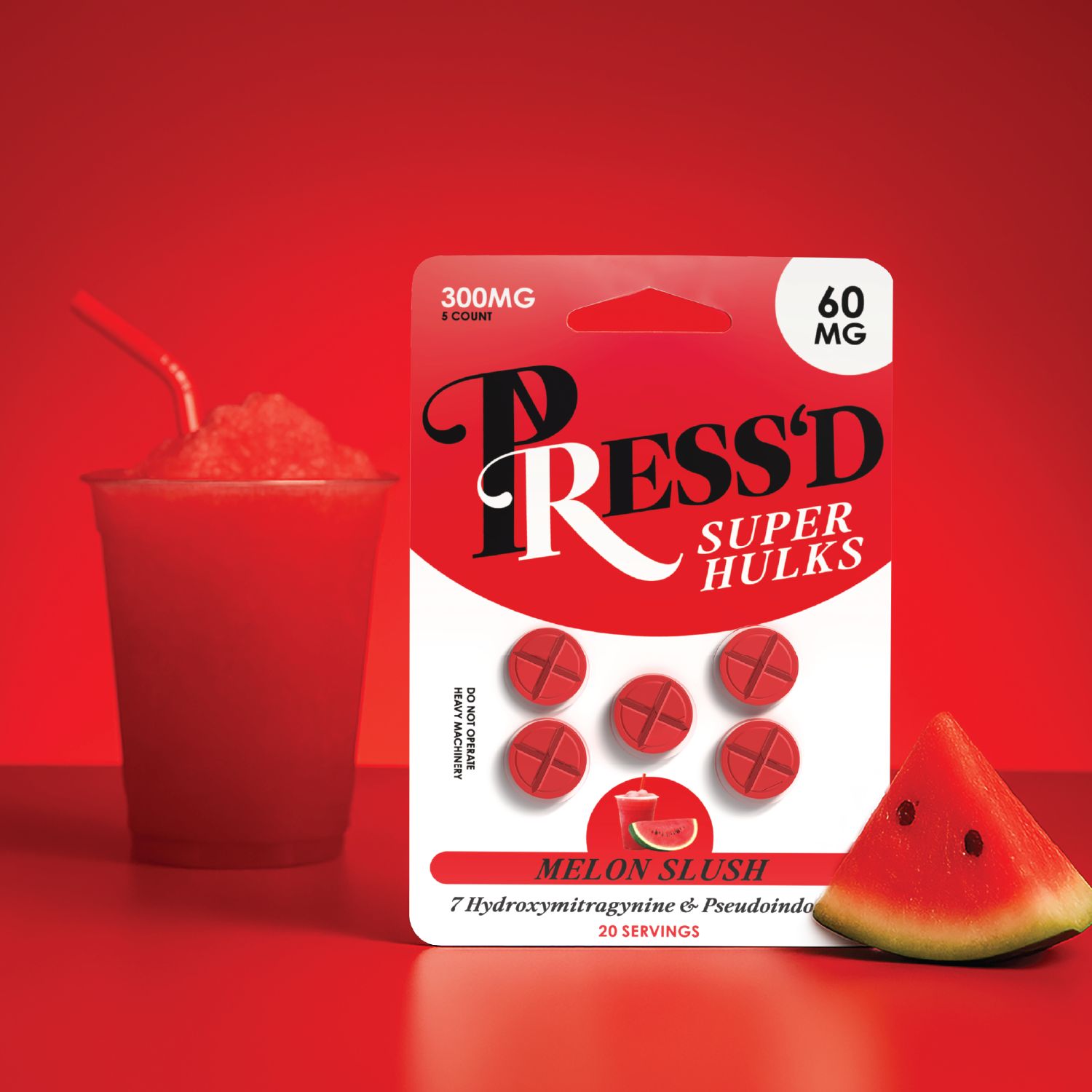Press&#39;d 7 -Hydroxy 40mg Tablets Extra Strength (Melon Slush)