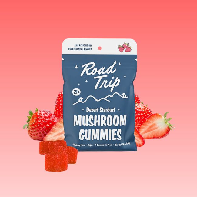 Strawberry-Road Trip Mushroom Desert Stardust Gummies