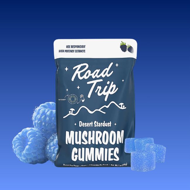 Blue Raspberry-Road Trip Desert Stardust Mushroom Gummies
