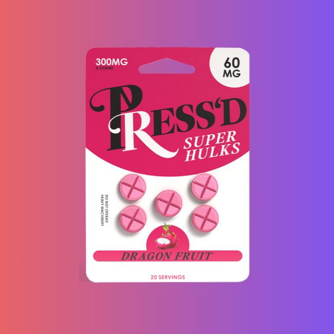 Press'd - 300mg Total Extra Strength 5 Count Tablets (Dragon Fruit)