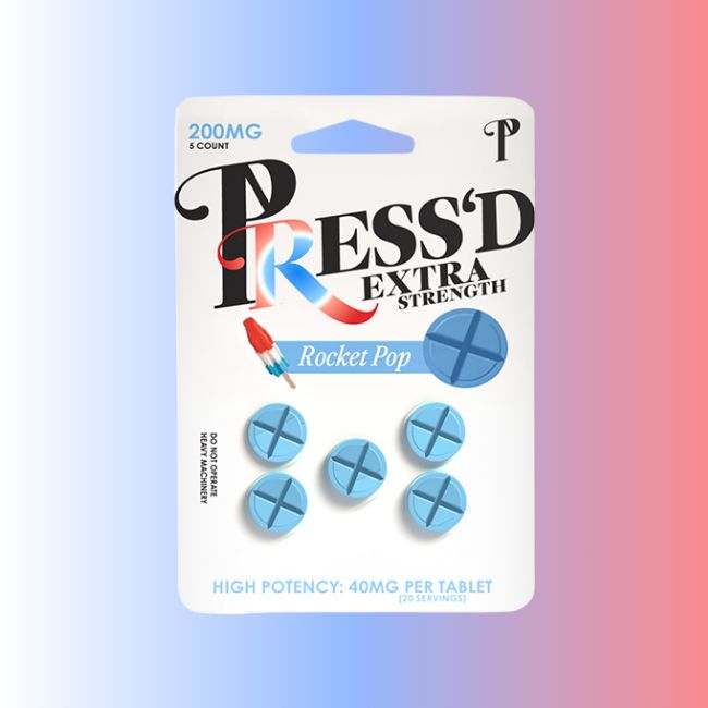 Press'd - 200mg Total Extra Strength 5 Count Tablets (Rocket Pop)