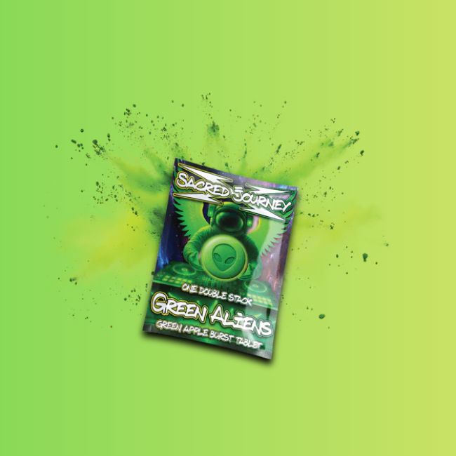 Double Stack Hippie Flip Tablet (Green Alien) - Sacred Journey
