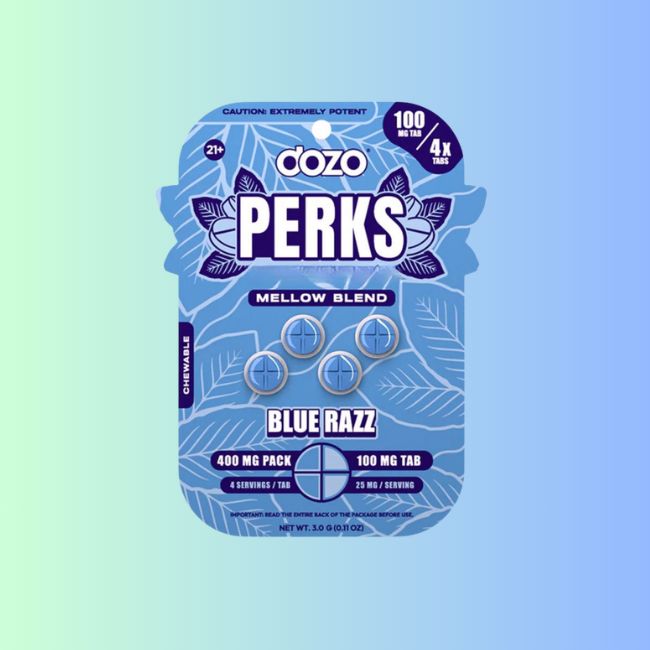 DOZO - Perks Blue Razz 400mg 4ct Mellow Blend