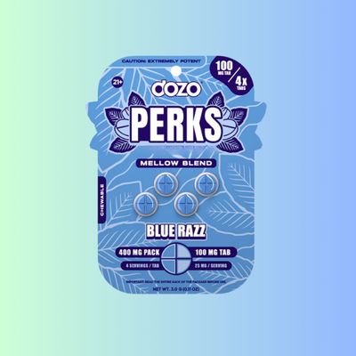 DOZO - Perks Blue Razz 400mg 4ct Mellow Blend