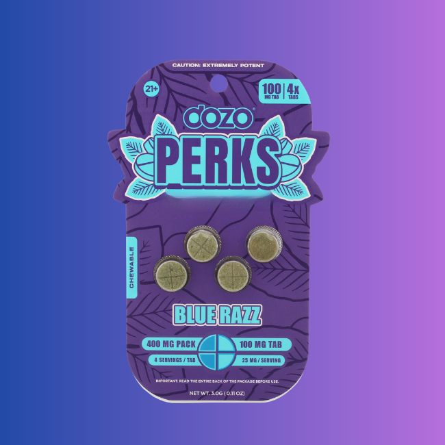 DOZO - Perks Blue Razz 400mg 4ct Pseudo