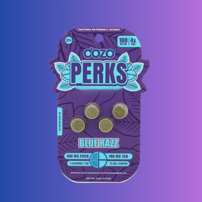 DOZO - Perks Blue Razz 400mg 4ct Pseudo