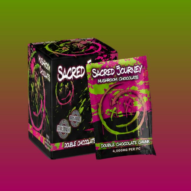 Double Chocolate Chunk Mushroom Chocolate Square 1ct - Sacred Journey