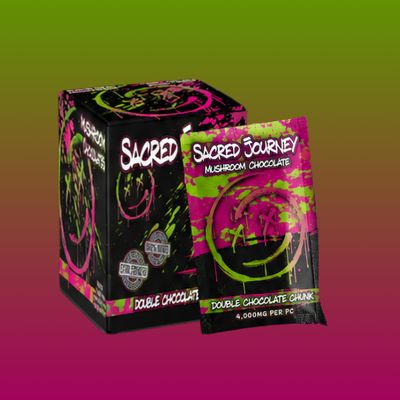 Double Chocolate Chunk Mushroom Chocolate Square 1ct - Sacred Journey