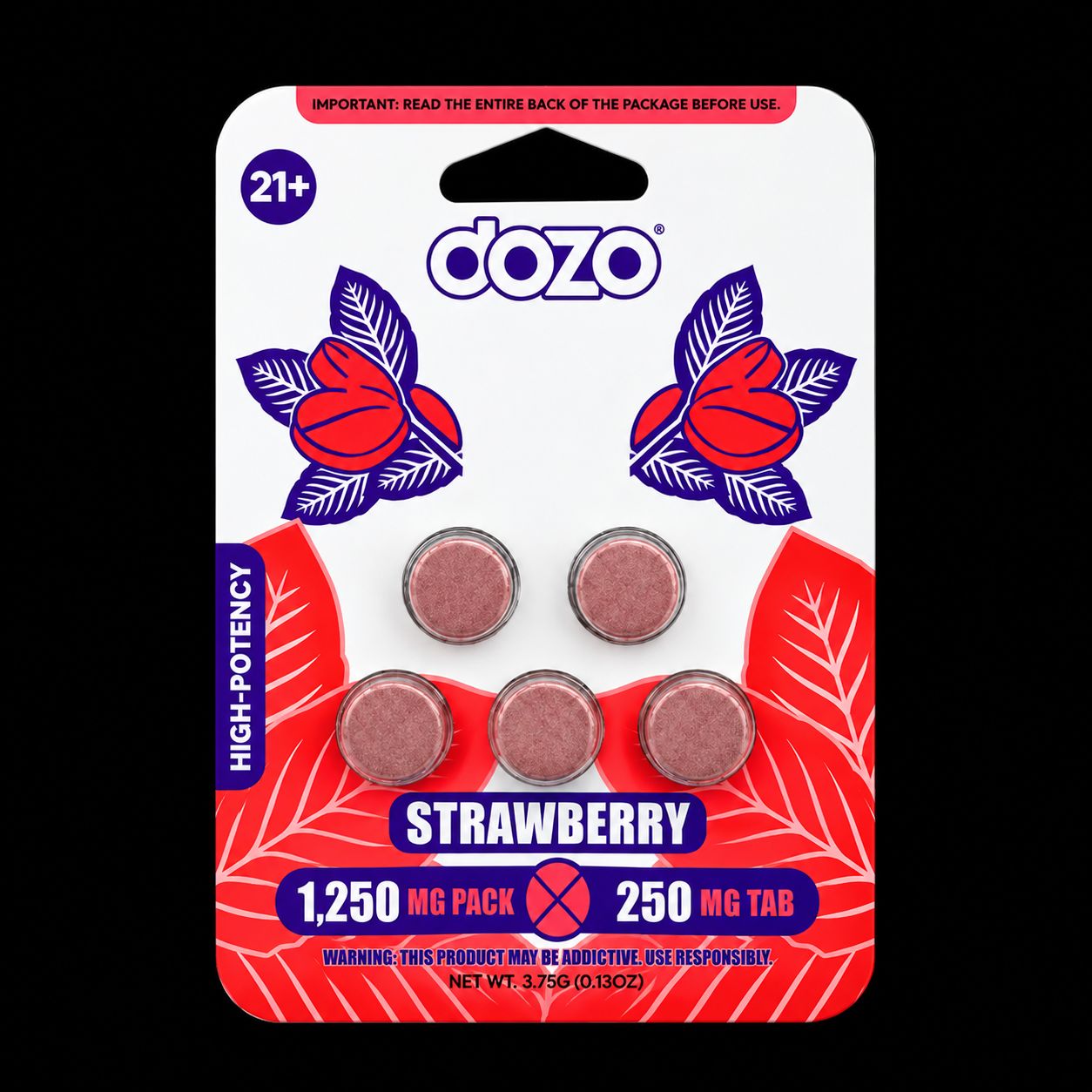 Strawberry 1,250mg 5ct Extract- Dozo