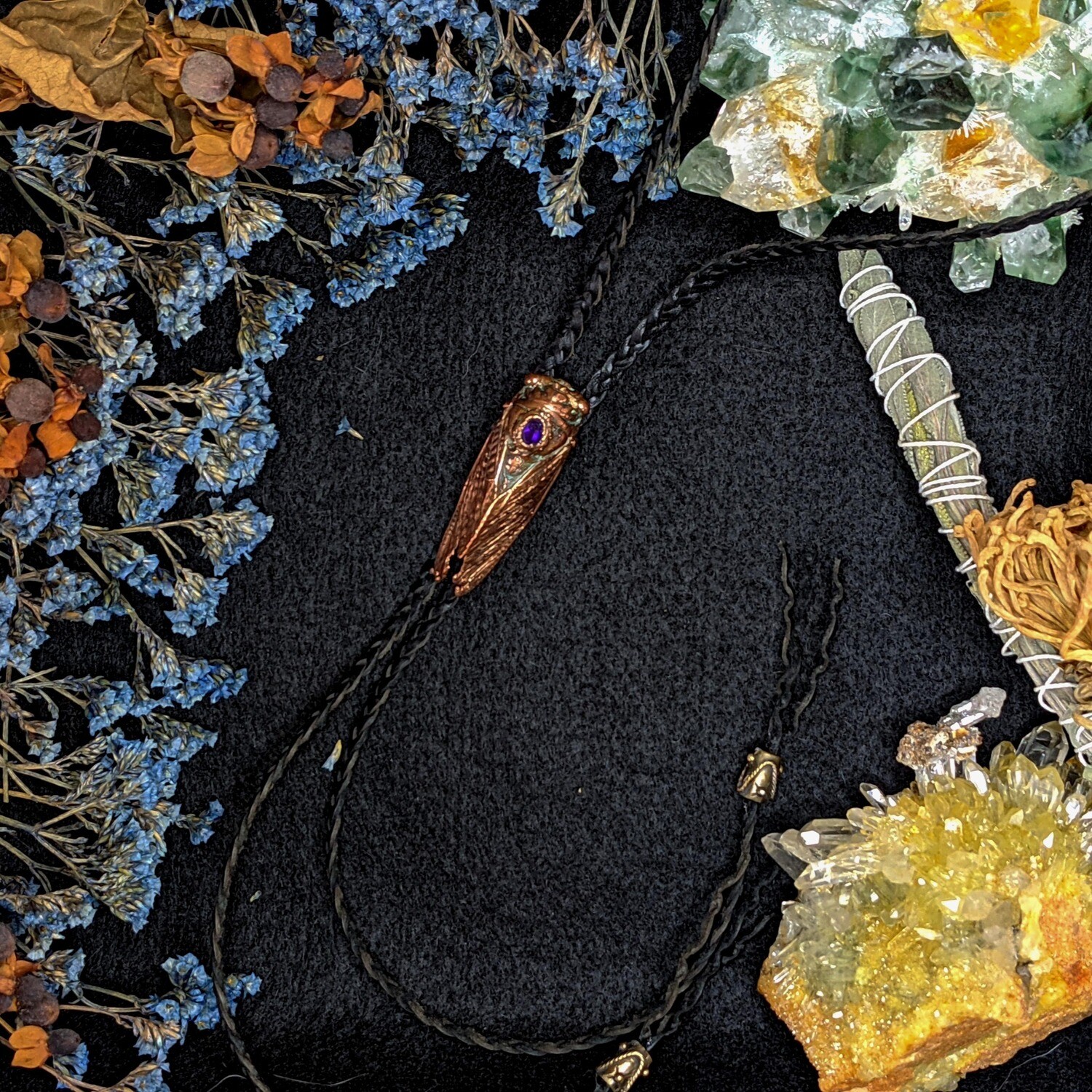 (Sold) Copper Cicada Bolo Tie