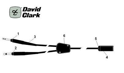 David Clark Ground Support Cord Assembly Adapter (18253G-10)