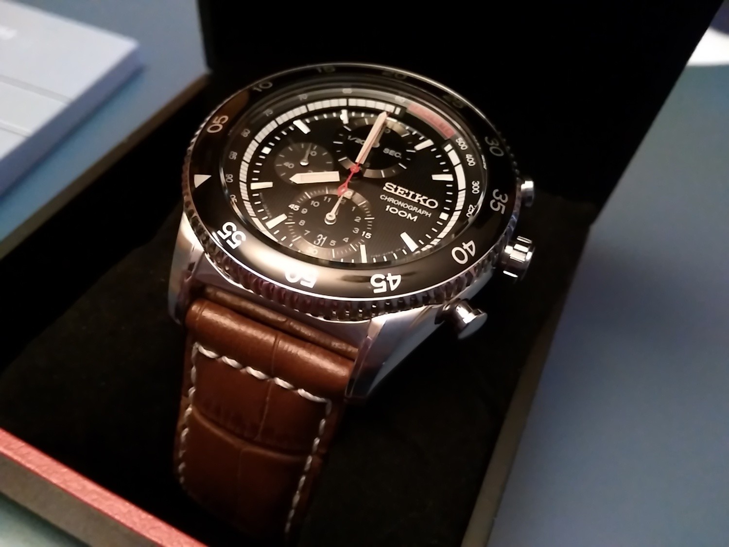 Seiko herenhorloge Quartz Chronograaf 41,5 mm SSB383P1