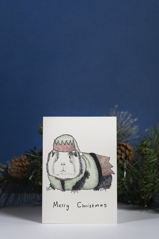 George the Guinea Pig Christmas Card