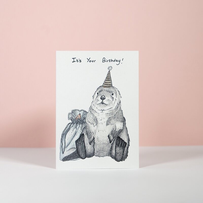 Oslo the Otter Birthday Card