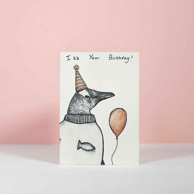 Timothy the Penguin Birthday Card