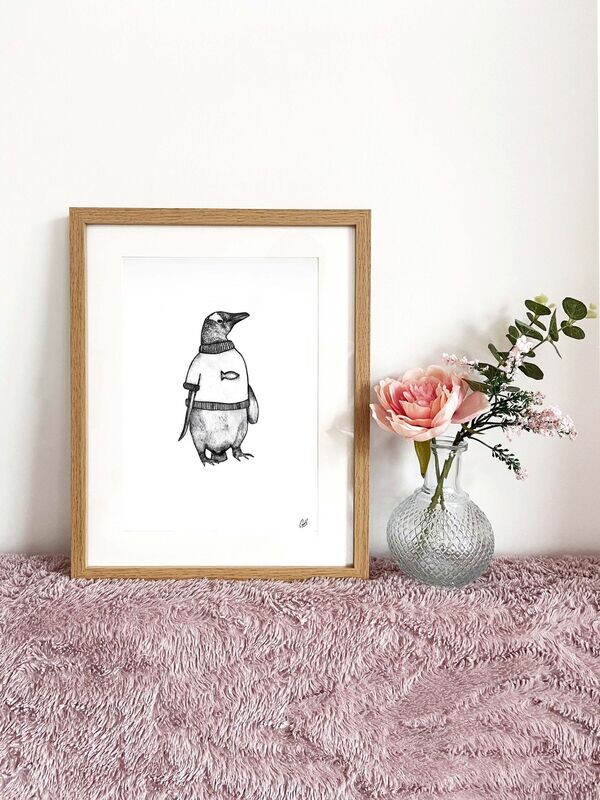 Handmade Penguin Print: Timothy
