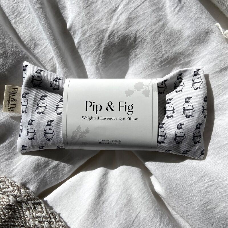 Weighted Lavender Eye Pillow: Penguin Pattern