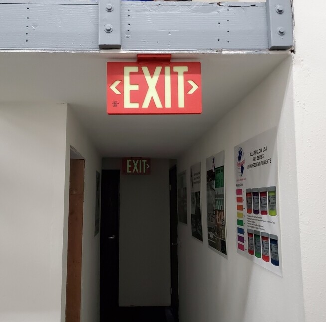 AG-168-RD-102  Photoluminescent Exit Sign Double Sided 100 Feet Visibility