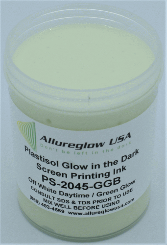 PS-2045-GGB-QT  PLASTISOL GREEN GLOW IN THE DARK SCREEN PRINTING INK QUART