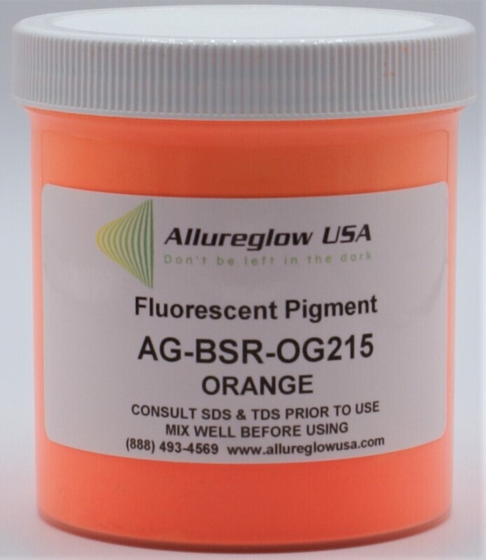 AG-BSR-OG215-50   ORANGE FLUORESCENT or BLACKLIGHT PIGMENTS - 50 GRAMS